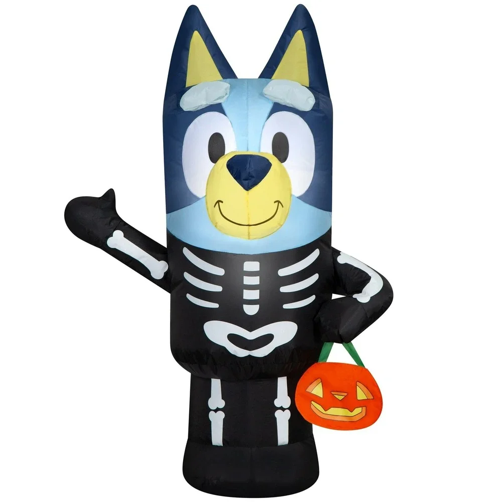 Bluey Halloween Skeleton Inflatable 3.5‎ FT Tall Lights Up Airblown Gemmy 651122